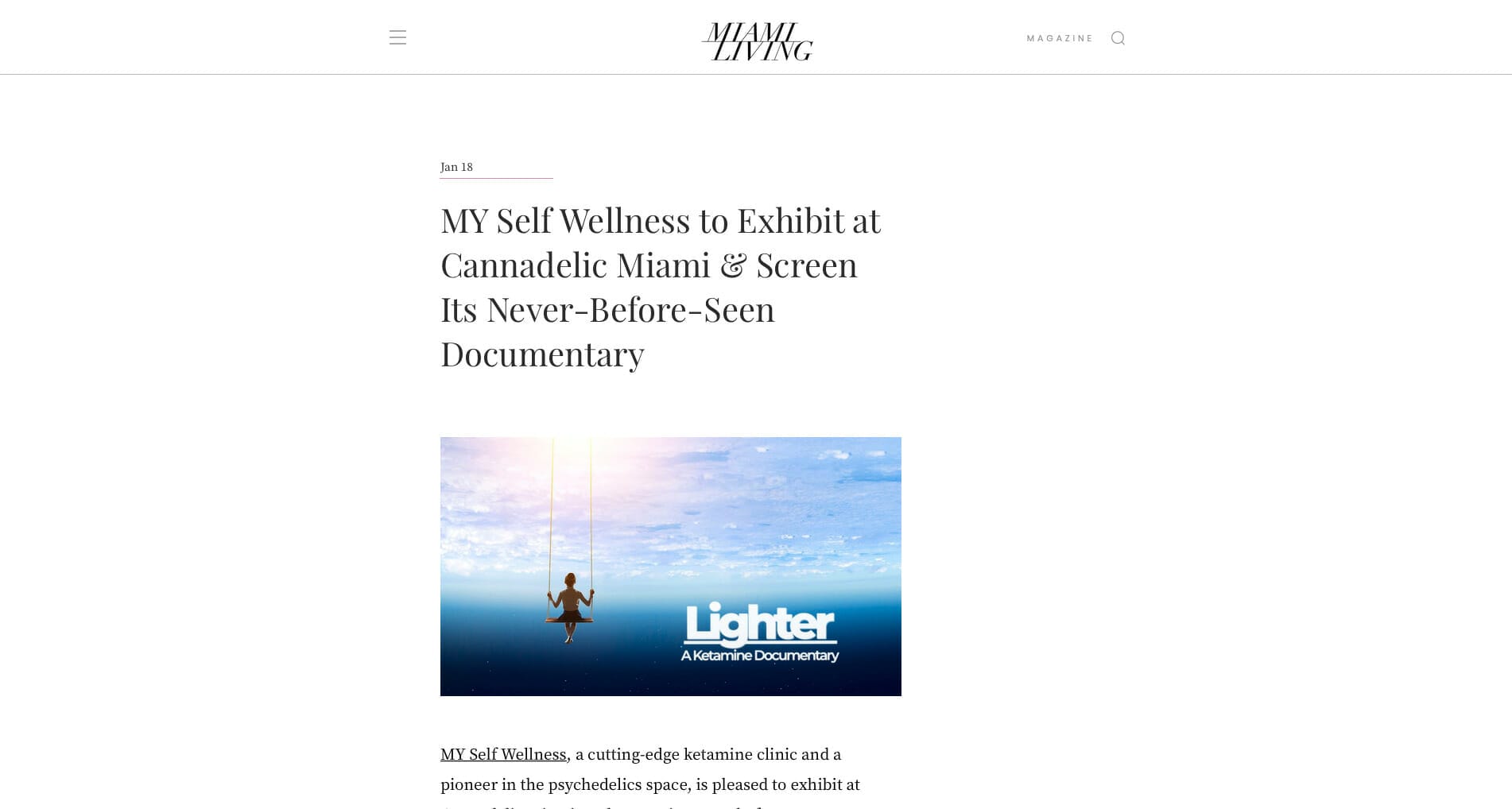 MY Self Wellness to Exhibit at Cannadelic Miami & Screen Its Never-Before-Seen Documentary